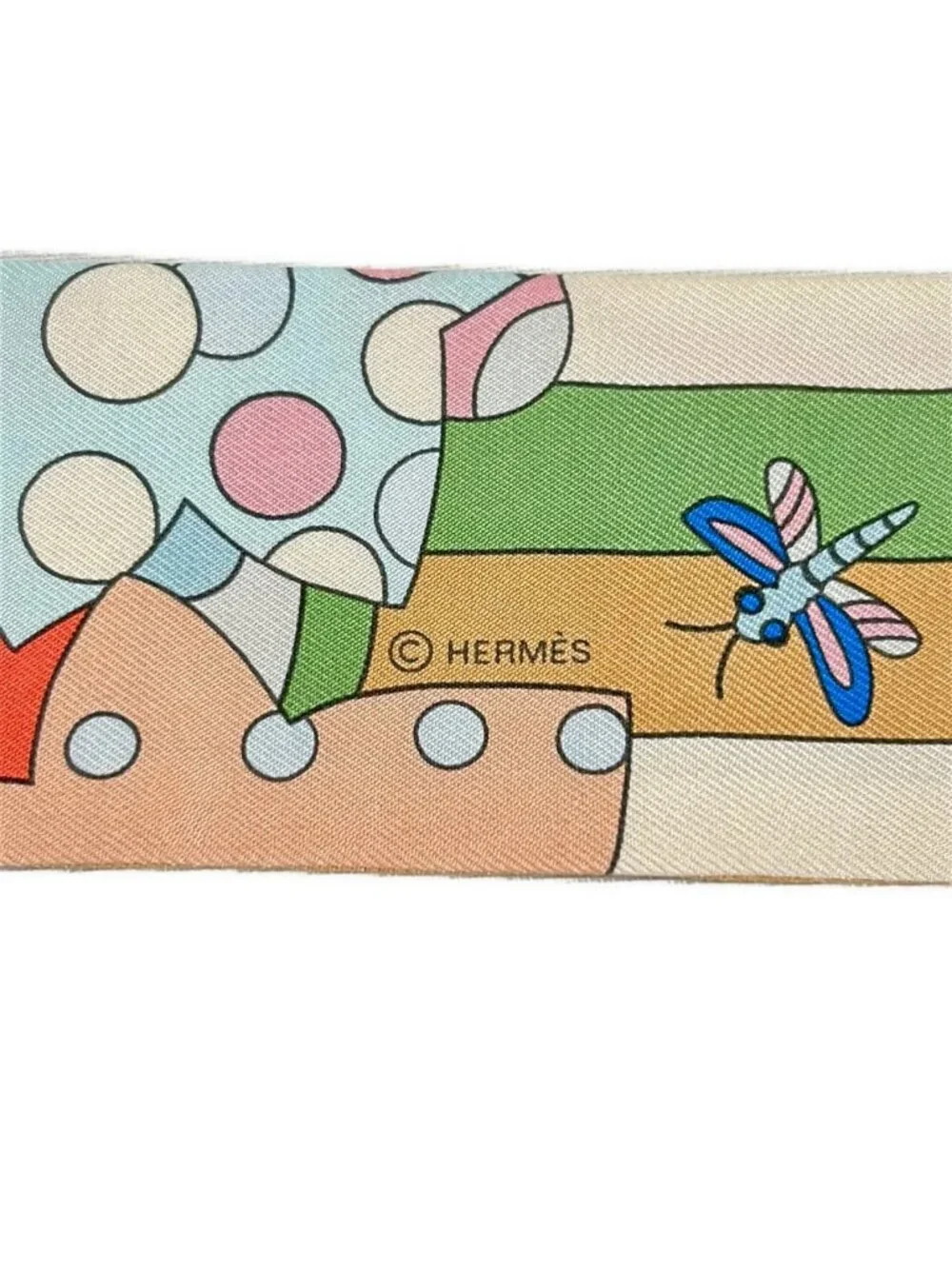 Hermes Scarf Twill Ivory Multi Ribbon les Murmures de la Foret - Picture 2 of 7